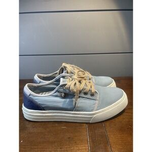 Taos Super Soul Sneakers Womens 7 Blue Textile Lace Up Comfort Shoes Walking